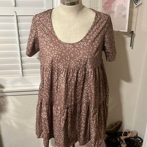 Tiered pink dress, with pockets!!!!